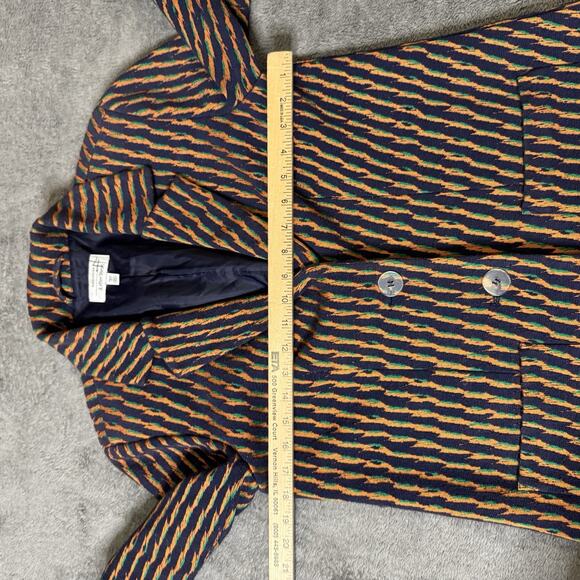 And & Other Stories Blue & Orange Stripe Jacket Blazer US 4 Holiday Fall Colors - Picture 5 of 7